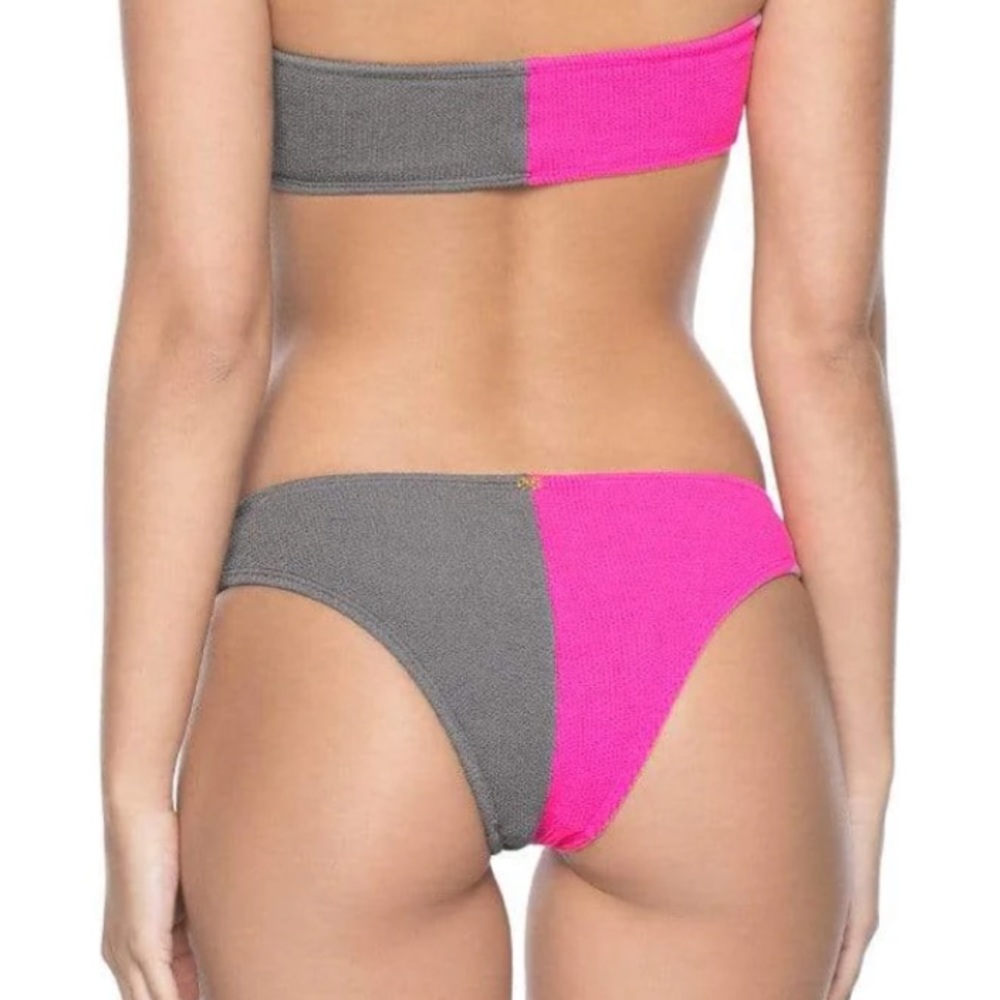PILYQ Acai Reef Two Tone BIKINI BOTTOM TEENY Pink Gray NWT $80